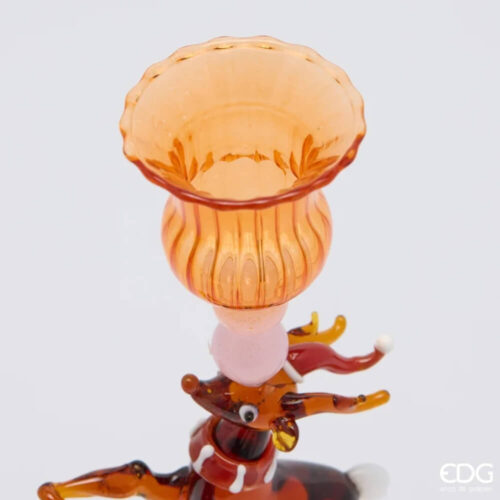 EDG Portacandela Renna Vetro H24 D8,5 cm 5 4400468A247 1