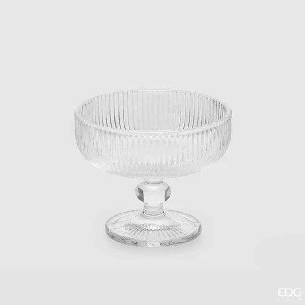 EDG Set 4 Coppe Righe H10 D12 cm – Trasparente 2 EDG Set 4 Coppe Righe H10 D12 cm – Trasparente - immagine 2