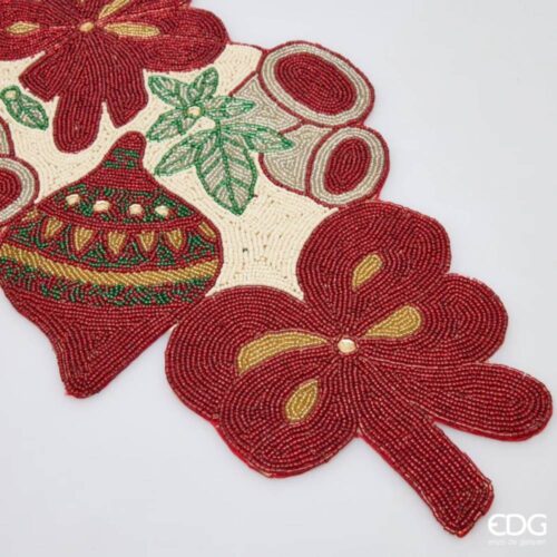 Alternative view of Enzo De Gasperi Runner Perline Natale 90x30 cm