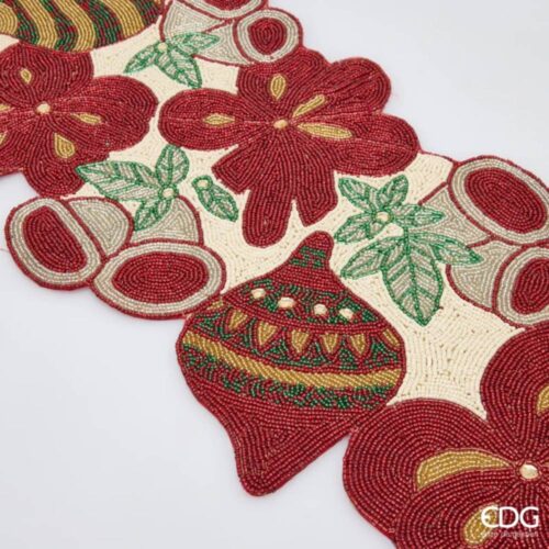 Enzo De Gasperi Runner Perline Natale 90x30 cm - immagine 3