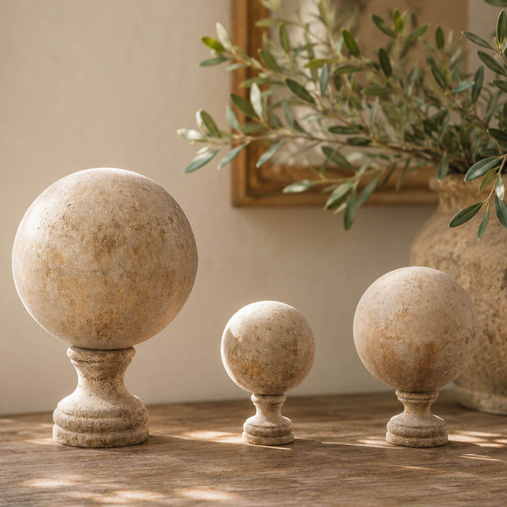 Blanc MariClo Set 3 Sfere Decorative Resina 20x20x28 cm