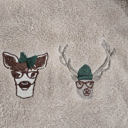 Alternative view of L’Atelier 17 Coppia Asciugamani A te e famiglia in Spugna beige