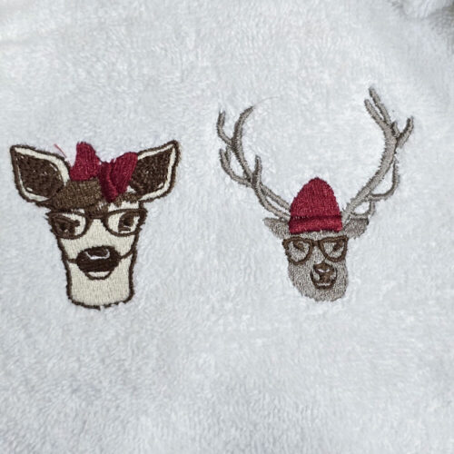 Alternative view of L’Atelier 17 Coppia Asciugamani A te e Famiglia in Spugna bianco