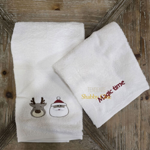 L’Atelier 17 Coppia Asciugamani bianco I NATALINI Magic Time