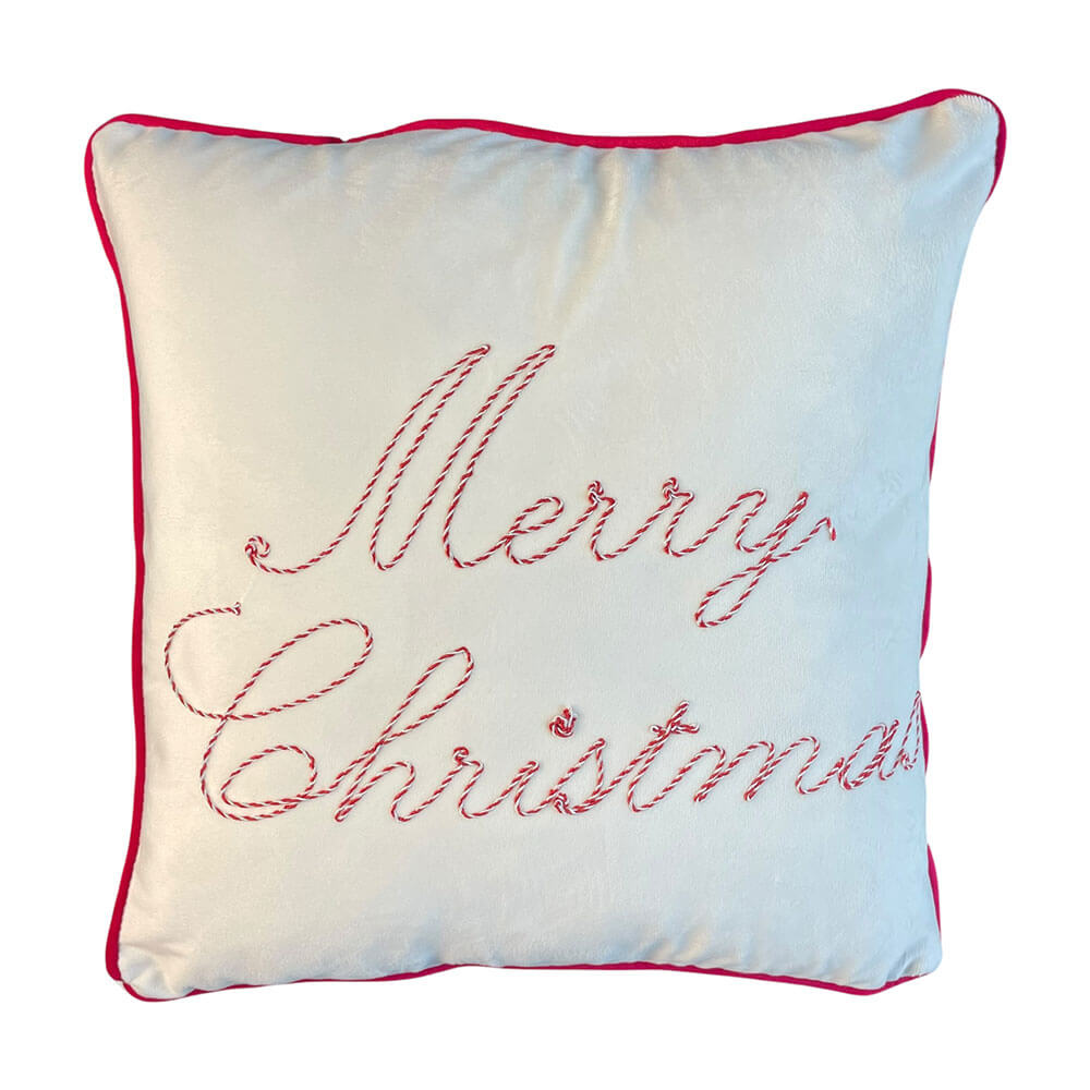 Clodette Cojín de terciopelo Feliz Navidad 47x47 cm - Imagen 2
