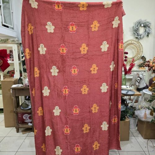L'Atelier 17 Plaid natalizio rosso Omini 155x205