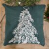 L’Atelier 17 Fodera Cuscino Gift 45x45 Albero Ricamato verde