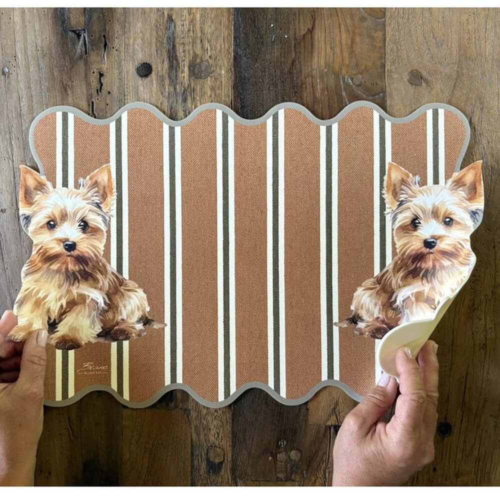 Blanc MariClò Mantel Individual Vinilo Yorkshire 49x34 Amigos de los Animales 2 Blanc MariClò Mantel Individual Vinilo Yorkshire 49x34 Amigos de los Animales - Imagen 2