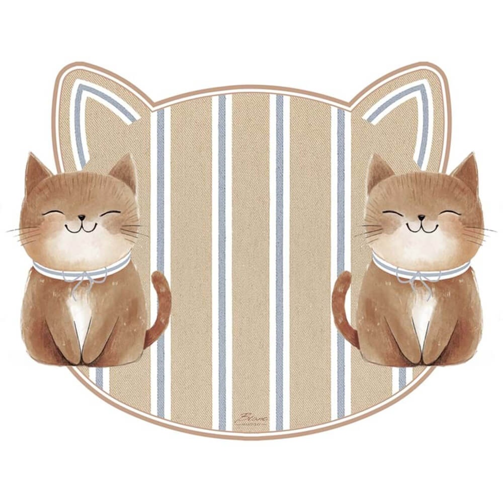 Blanc Mariclò Tovaglietta gatto rigato 46x38 cm Amici Animali - immagine 2