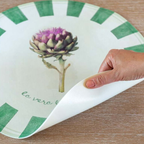 Alternative view of Blanc Mariclò Tovaglietta Tonda in Vinile Carciofo – Collezione L'Orto