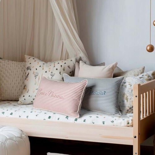 Blanc Mariclò Cuscino Baci e Nanna Rosa 30x50 cm – Collezione Baby 5 A4005099RO 1