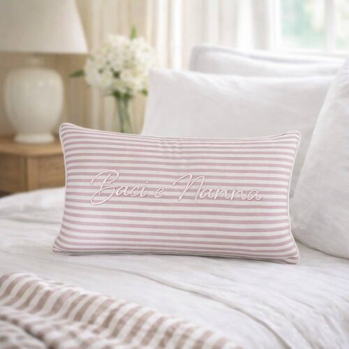 Blanc MariClò Cojín Baci e Nanna Rosa 30x50 cm - Colección Bebé