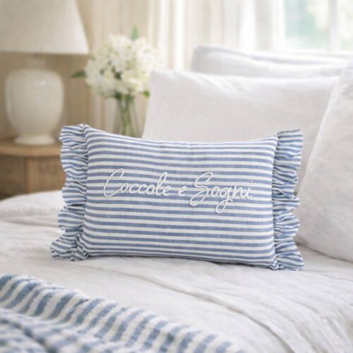 Blanc MariClò Coussin Gala Câlins et Rêves Bleu clair 30x50 cm - Baby Collection