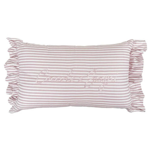 Cuscino Quadrato Homescapes A Pois Rosa E Bianco - 60x60 Cm, 100% Cotone Con Imbottitura