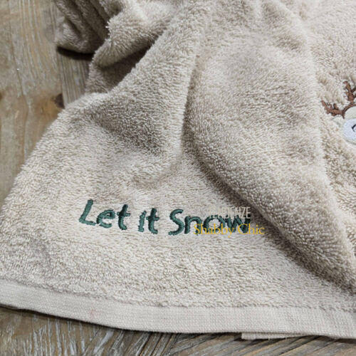 L'Atelier 17 Par de toallas de felpa beige "LET IT SNOW 5 NAT LET BE 3