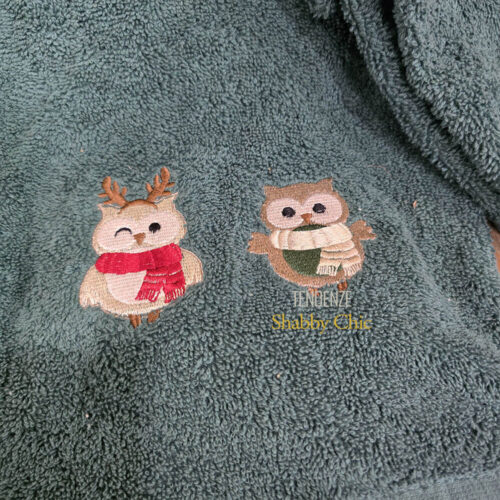 Alternative view of L’Atelier 17 Coppia Asciugamani verde LET IT SNOW in Spugna – 100% Cotone