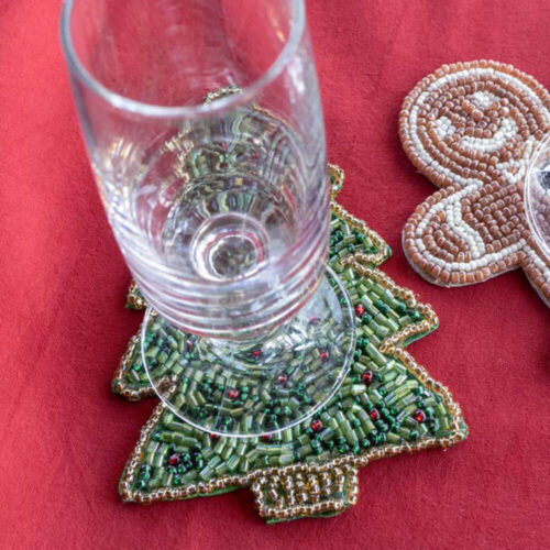 Alternative view of L'Atelier 17 Set 6 Sottobicchieri Albero di Natale in Perline