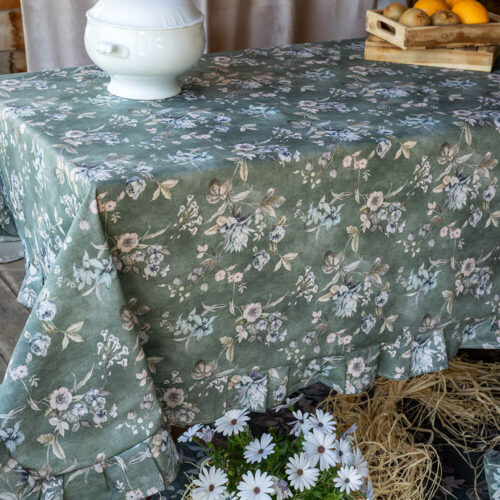 Alternative view of L'Atelier 17 Tovaglia Resinata Bloom Verde con Gala 155x360