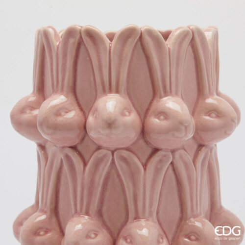 Alternative view of EDG Vaso Conigli Easter Rosa H 25 cm