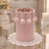 EDG Vaso Conigli Pasqua Cilindrico Rosa H19 cm