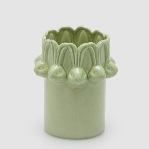 Alternative view of EDG Vaso Conigli Pasqua Cilindrico Verde H19 cm