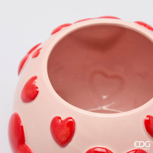 Alternative view of EDG Vaso Sfera Cuori Rosa H18 cm