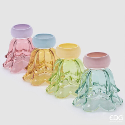 Alternative view of EDG Vaso Fiore in Vetro con Piede H 15,5 cm