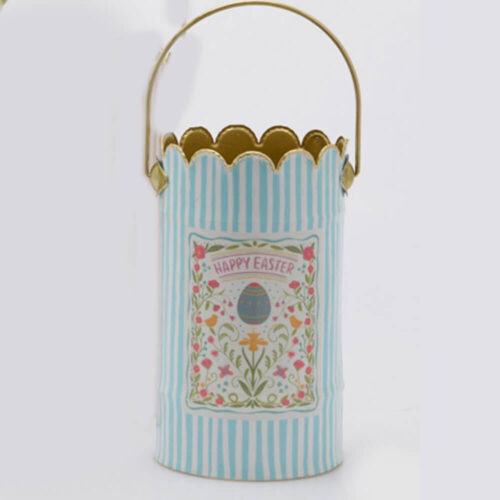 EDG Vaso Righe Cilindro con Manico Metallo - Piccolo