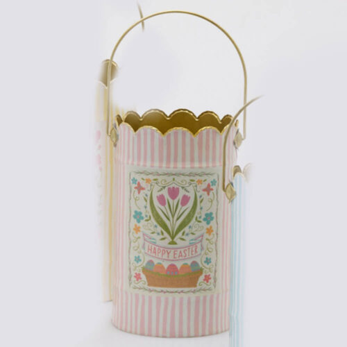 EDG Vaso Righe Cilindro con Manico Metallo - Medio