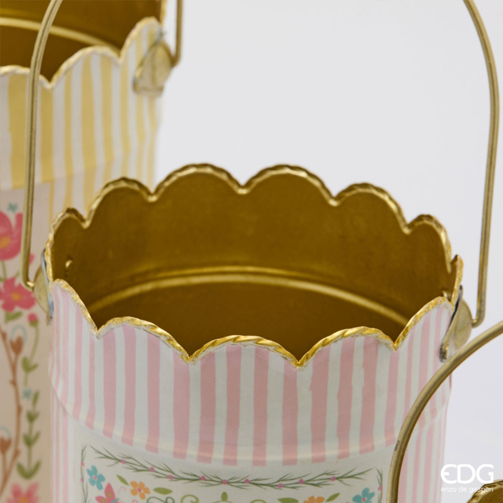 EDG Vaso Righe Cilindro con Manico Metallo 3 EDG Vaso Righe Cilindro con Manico Metallo - immagine 3