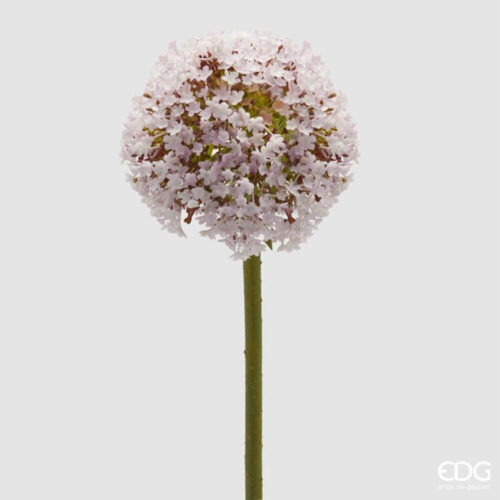 Ramo artificiale di allium rosa chiaro EDG con fiore sferico, altezza 78 cm