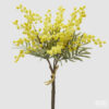 EDG bouquet de mimosa artificiel à trois branches et fleurs jaunes, hauteur 39 cm