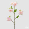 Ramo di hibiscus artificiale rosa EDG con fiore aperto, boccioli verdi e foglie naturali, stile elegante.