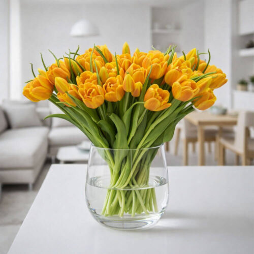 Alternative view of EDG Mazzo 4 Tulipani Gialli Sfumati Real Touch H 40