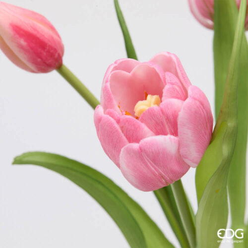 Alternative view of EDG Mazzo 4 Tulipani Rosa Antico Real Touch H 40