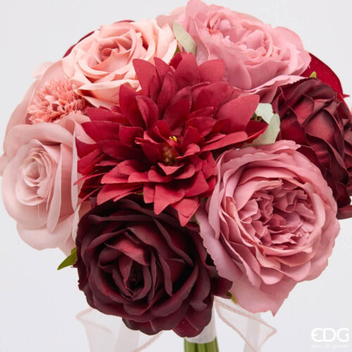 Alternative view of EDG Bouquet 13 Rose Green Pink H33 cm