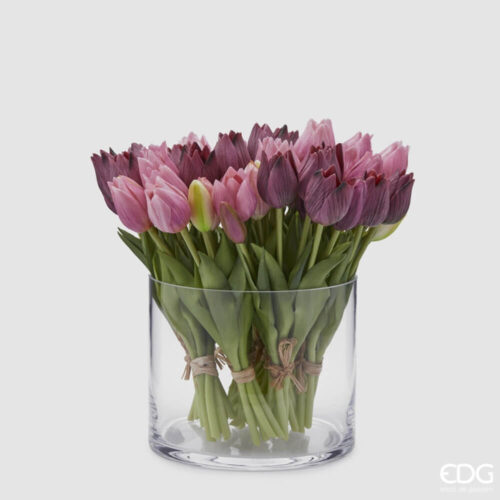 Alternative view of EDG Mazzo 5 Tulipani Viola Real Touch H26 cm
