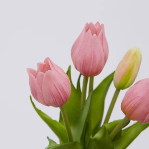 EDG Mazzo 5 Tulipani Rosa Real Touch H26 cm - immagine 3