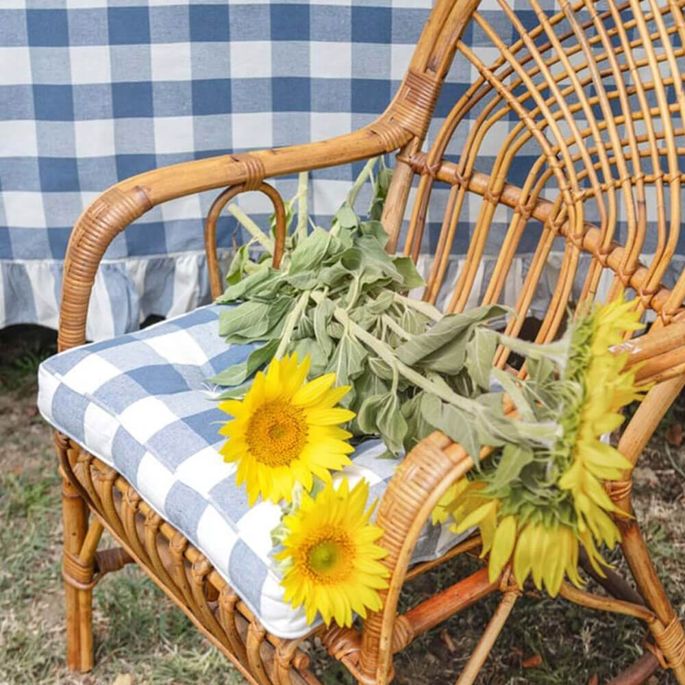 Blanc MariClo Azul claro 40x40 Cojín para silla de la colección Bolgheri - Imagen 2