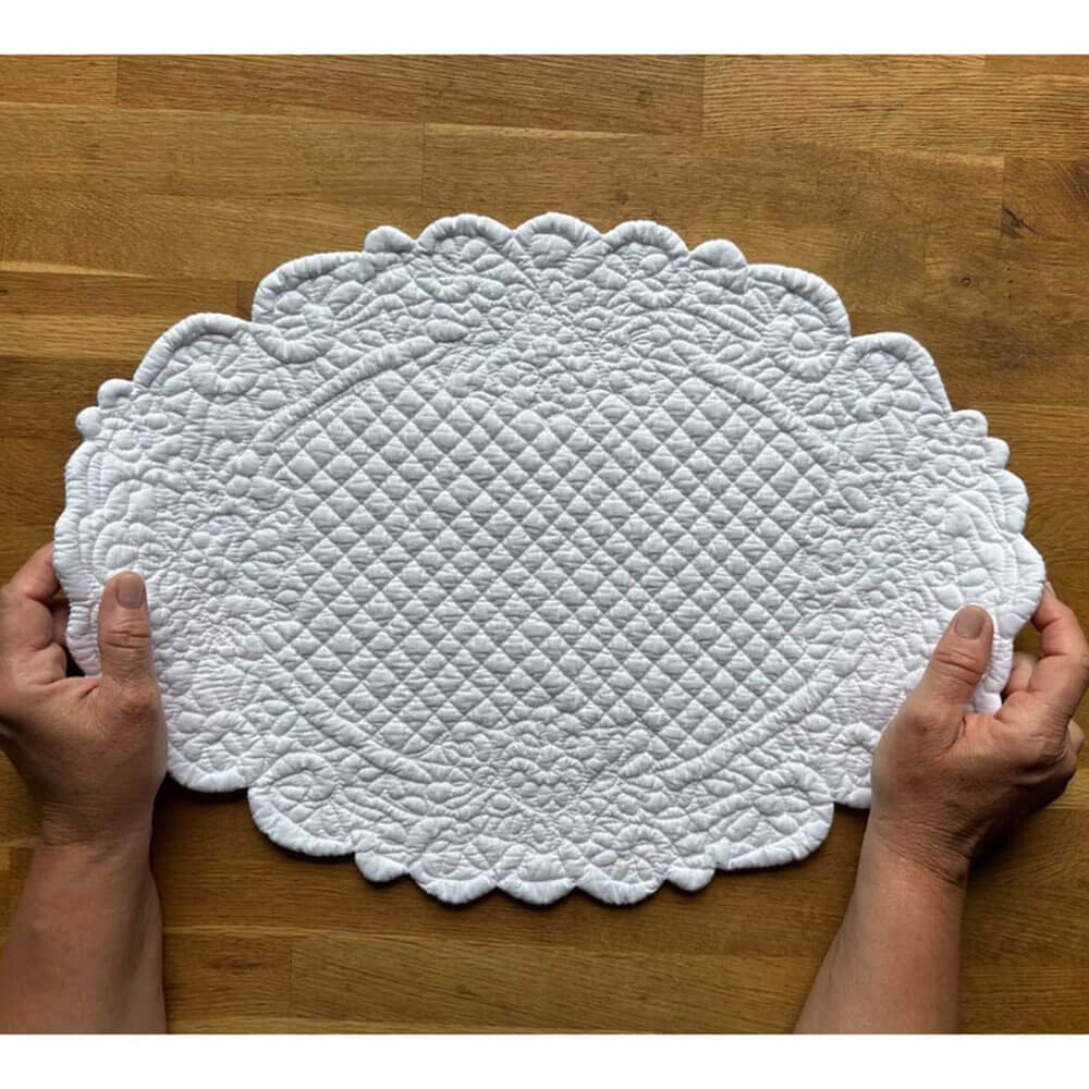 Blanc MariClò Mantel Acolchado Ovalado 35x50 cm 2 Blanc MariClò Mantel Acolchado Ovalado 35x50 cm - Imagen 2