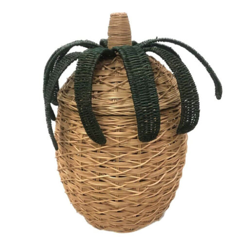 Contenitore ananas Blanc Mariclò in rattan naturale con coperchio intrecciato