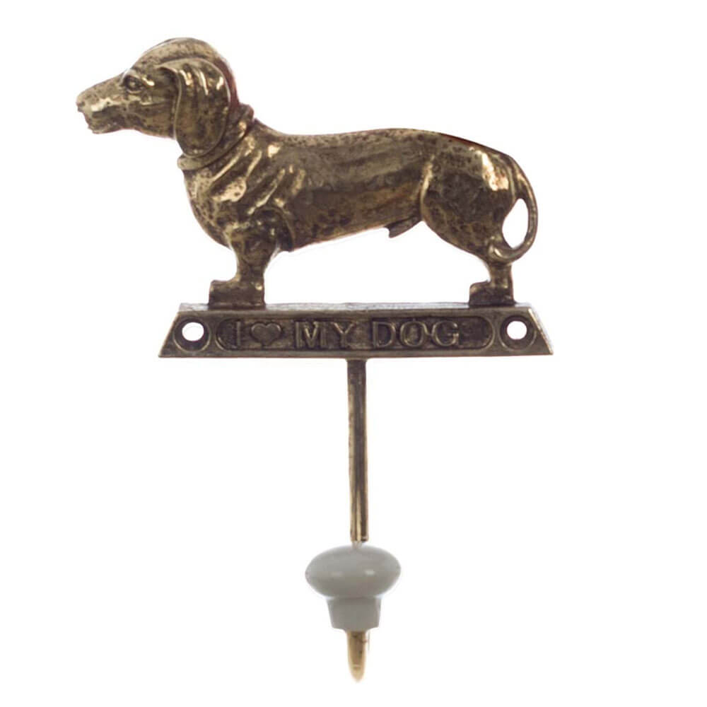 Blanc MariClò Percha Andrómeda Perro 13 cm 1 Percha de peltre Blanc MariClò con perro decorativo e inscripción "Amo a mi perro