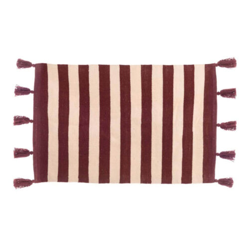 Alternative view of Blanc Mariclò Tappeto a Righe Ruggine con Nappe 60x90