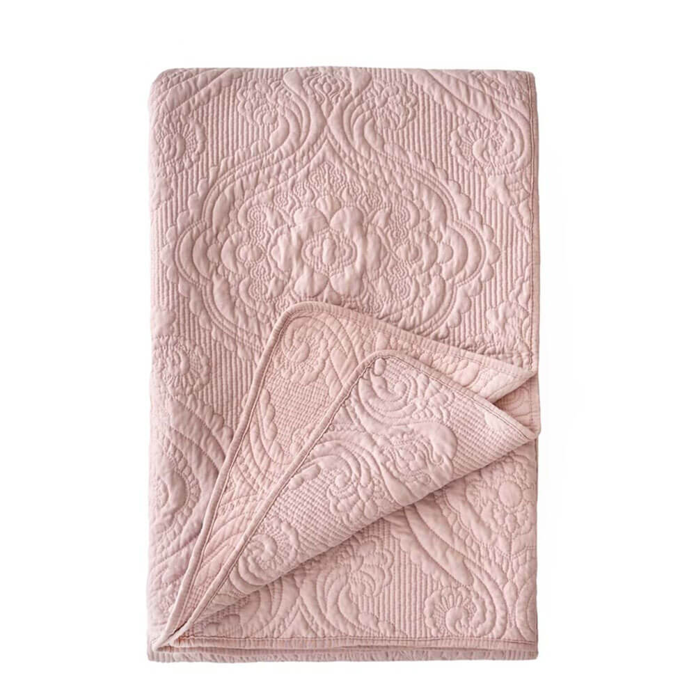 Blanc MariClò Colcha Doble Bordada Algodón Rosa + 2 fundas de almohada 2 Blanc MariClò Colcha Doble Bordada Algodón Rosa + 2 fundas de almohada - Imagen 2