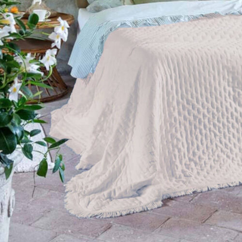Blanc MariClò Colcha 1 Cuadrado Pétalos Naturales Unidos