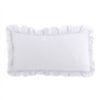 Copriguanciale bianco rettangolare Blanc MariClo’ con balza arricciata su tutto il perimetro, fondo liscio.