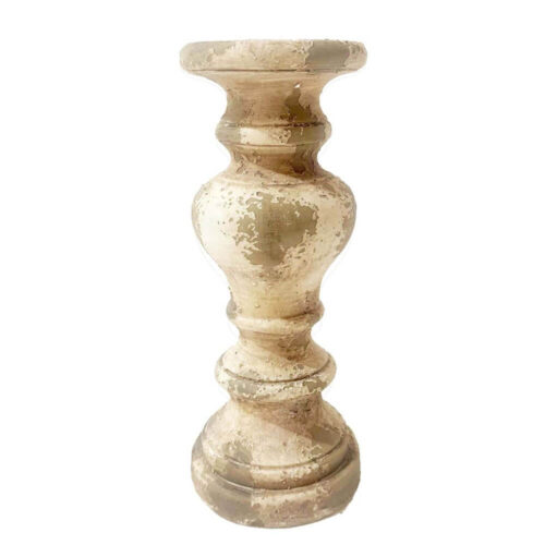 Blanc Mariclo Porta Candela Resina H 50 cm Antiqua Domus