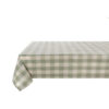 Tovaglia cerata Blanc Mariclò a quadretti vichy verde salvia e panna della collezione Rami d’Amore.