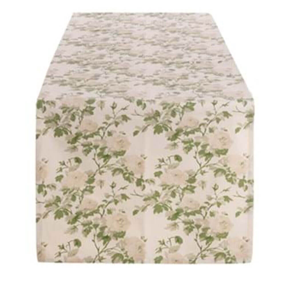 Blanc MariClò Chemin de table Rose Rami d'Amore 45x140 cm – Image 2