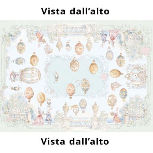 Alternative view of Mantel de Pascua Blanc MariClò Rococó con Globos y Máscaras